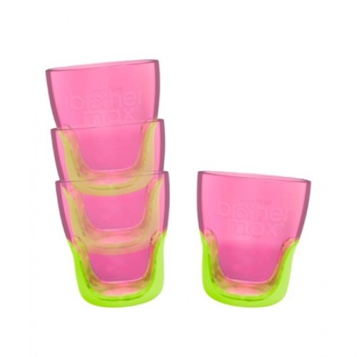 Brother Max Teach Me Cups εκπαιδευτικά ποτηράκια pink/green 4 τεμάχια