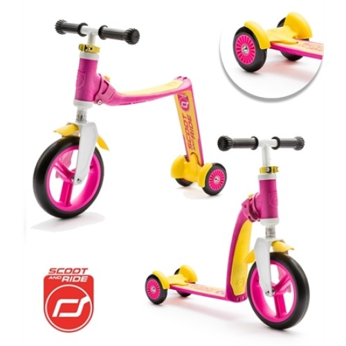 Scoot and Ride Ποδήλατο Ισορροπίας & Πατίνι 2 σε 1 HighwayBaby+ Pink/Yellow