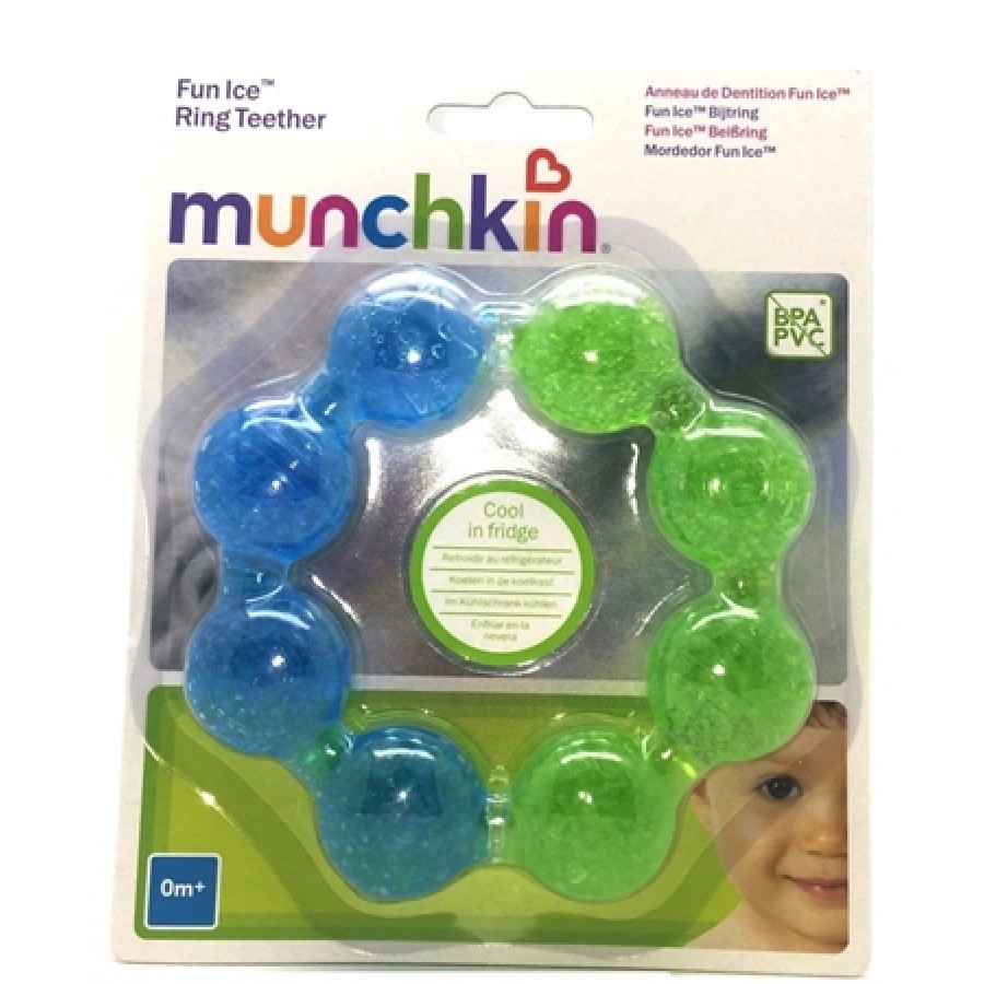 Munchkin Μασητικό Ψυγείου Fun Ice Ring Teether Λαχανί -Σιέλ