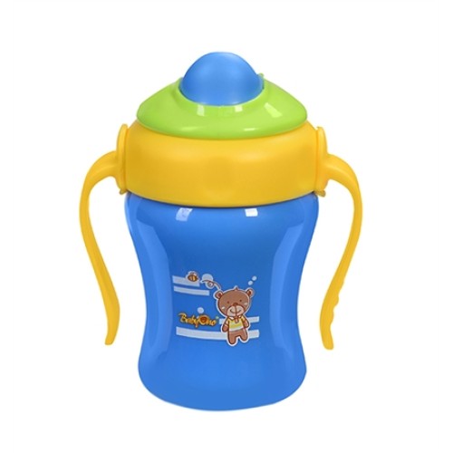 BabyOno Κύπελλο με καλαμάκι 220 ml BLUE - Δεν στάζει