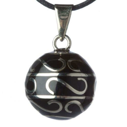 Bola Μενταγιόν Εγκυμοσύνης  Black Swirls Silver 340