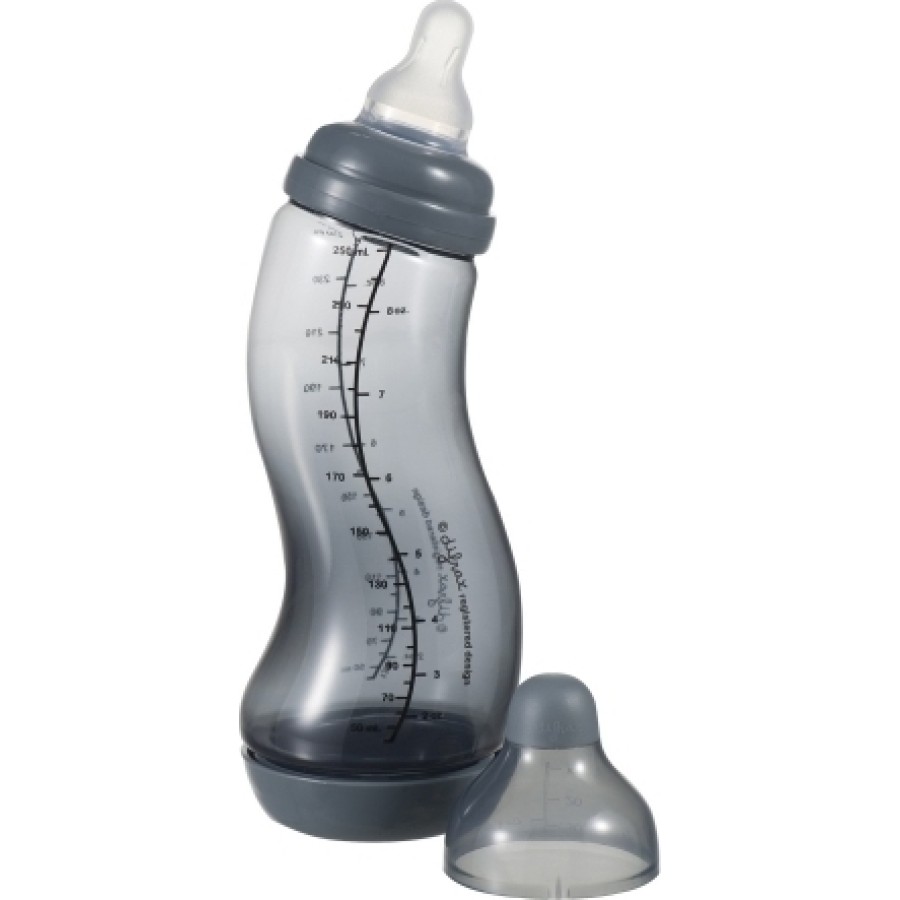 Μπιμπερό σε σχήμα S 250 ml  της Difrax ΚΔ706 black
