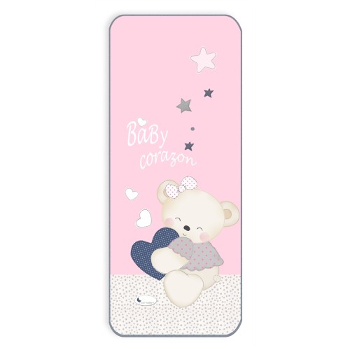 Στρώμα καροτσιού 84x34  COLCHONETA oso rosa της Interbaby 014