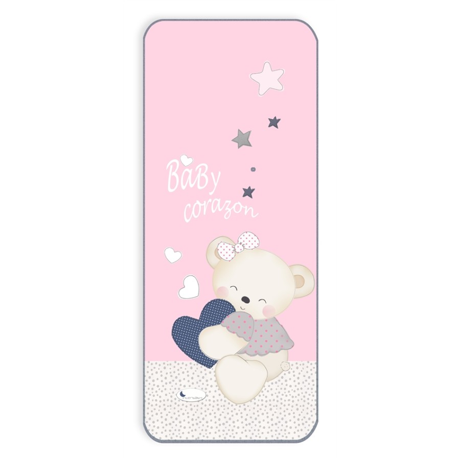 Στρώμα καροτσιού 84x34  COLCHONETA oso rosa της Interbaby 014