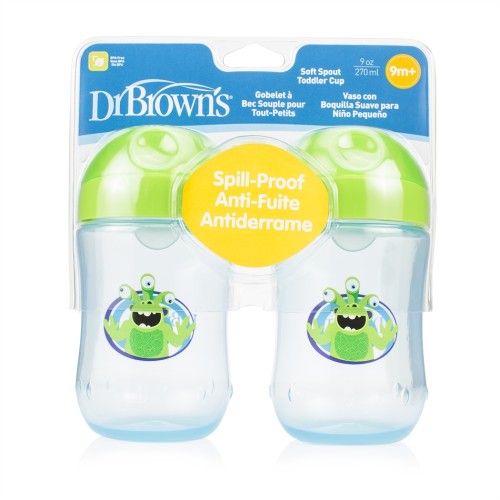 DR BROWN'S Σετ Κύπελα 270ml Μαλακό Στόμιο Green 2τμχ