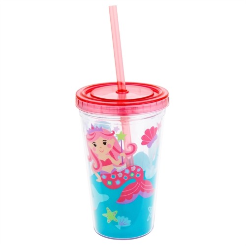 Stephen Joseph Ποτήρι με Καλαμάκι Tumbler, Mermaid 355ml