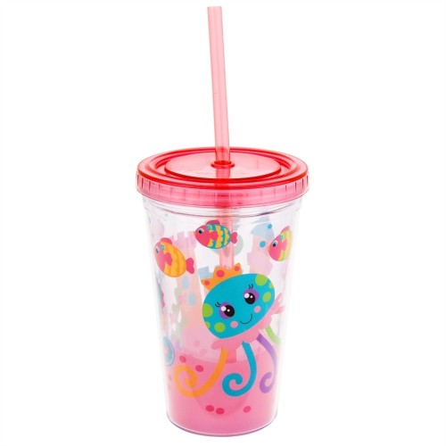 Stephen Joseph Ποτήρι με Καλαμάκι Tumbler, JellyFish 355ml