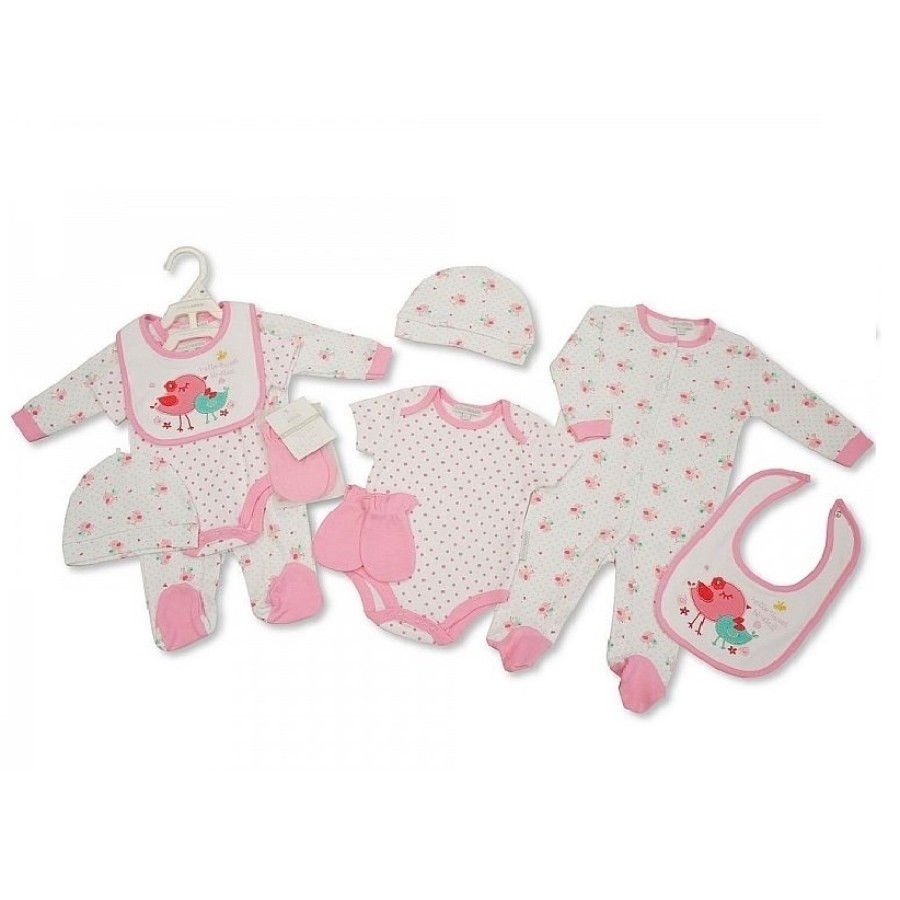 Αγγλικό Σετ Δώρου  100% cotton, 5 τεμαχίων -  της Nursery time GP0760 rosa