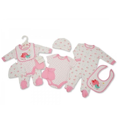 Αγγλικό Σετ Δώρου  100% cotton, 5 τεμαχίων -  της Nursery time GP0760 rosa