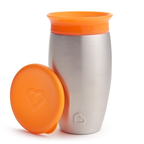Munchkin Παιδικό ΑΝΟΞΕΙΔΩΤΟ Κύπελλο- Θερμός Miracle 360 Trainer Cup Orange 12m+, 296ml (12452)
