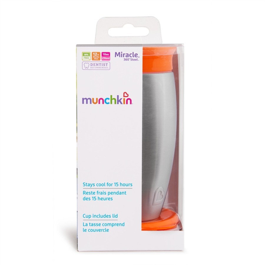 Munchkin Παιδικό ΑΝΟΞΕΙΔΩΤΟ Κύπελλο- Θερμός Miracle 360 Trainer Cup Orange 12m+, 296ml (12452)
