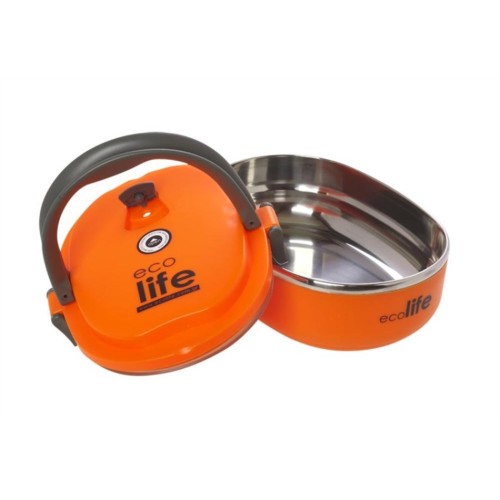 Ecolife μεταλλικό-Οικολογικό Inox δοχείο φαγητού 800ml  ORANGE-(33-fc-9081)