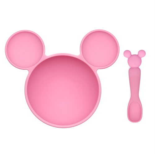 Bumkins, Minnie First Feeding Set, Σετ Φαγητού απο Σιλικόνη Με Βεντούζα, PINK 4+m,