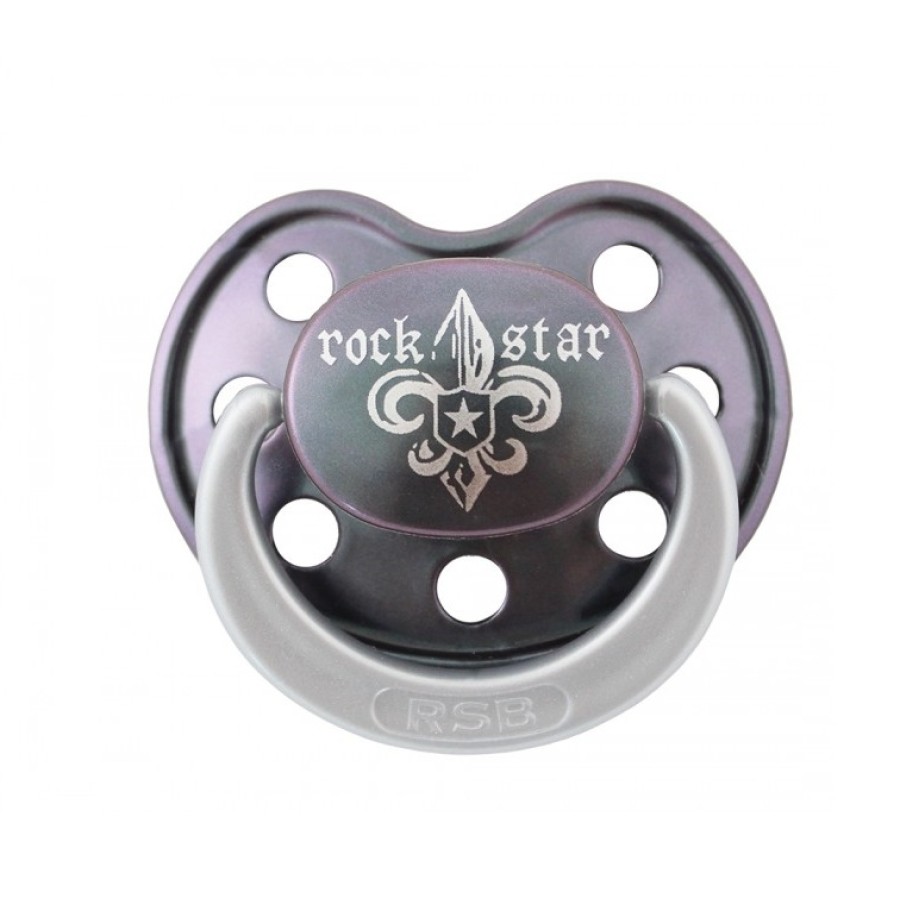 Rock Star Baby-Πιπίλα-Fleur de lis Μαύρο-Άσπρο (RSB90316)(3-24 ΜΗΝΏΝ)