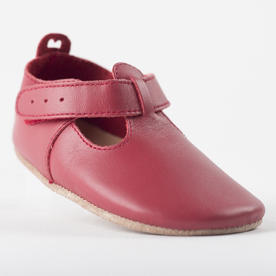 Bobux Δερμάτινο βρεφικό παπούτσι  Softsoles  T- Bar Red - 4301