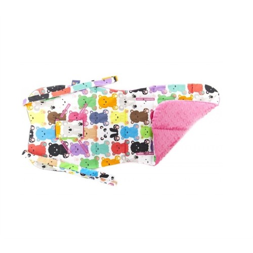 Cuddly Zoo στρώμα καροτσιού COLORFUL BEARS δύο όψεων