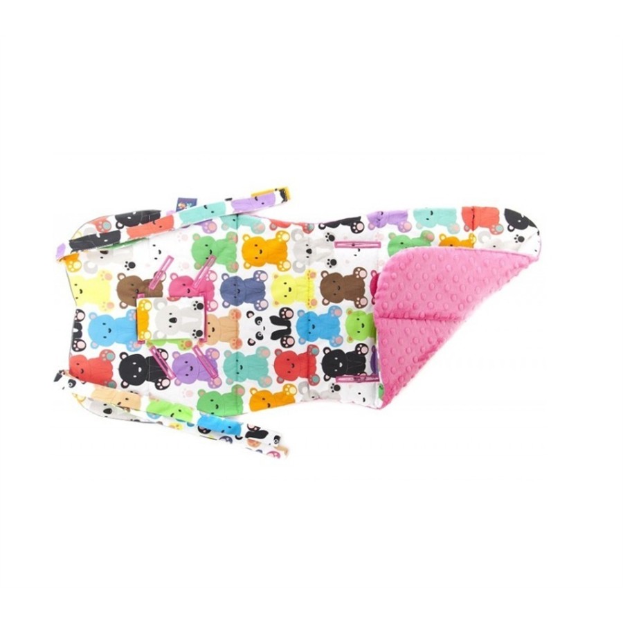 Cuddly Zoo στρώμα καροτσιού COLORFUL BEARS δύο όψεων