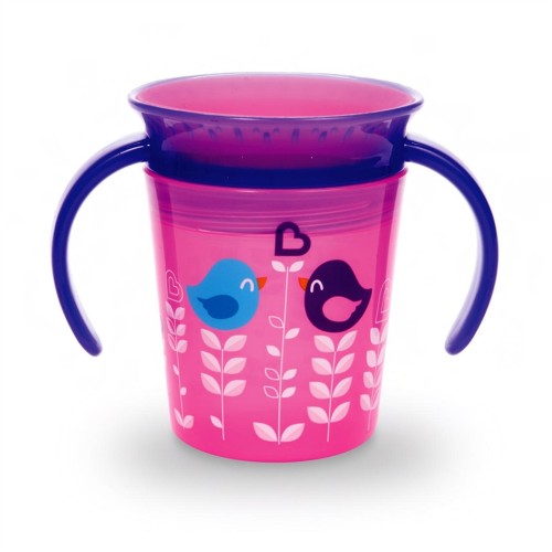 Munchkin Παιδικό Κύπελλο Miracle 360 Deco Trainer Cup (PINK BIRD) 6m+, 177ml