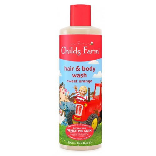 Childs Farm Hair & Body Wash, 2 σε 1 Σαμπουάν & Αφρόλουτρο 0+m,  με 98% φυσικά  συστατικά, 500ml -CF510