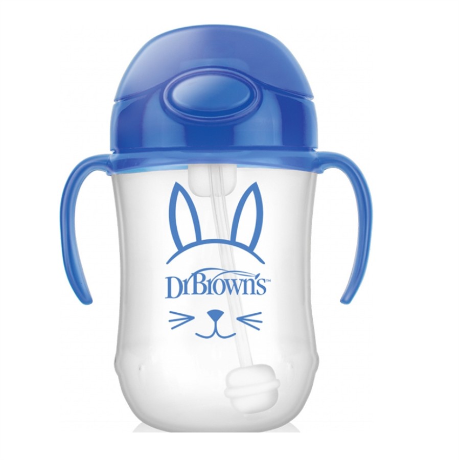 Dr. Browns Κύπελλο με εύπλαστο καλαμάκι BLUE 270ml -91012
