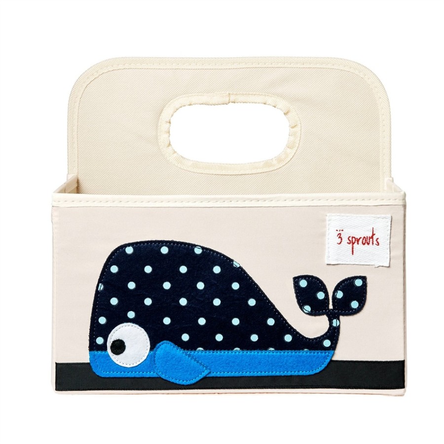 3 sprouts τσάντα-θήκη για πάνες-καλάθι καλλυντικών diaper caddy Whale - IDOWHL