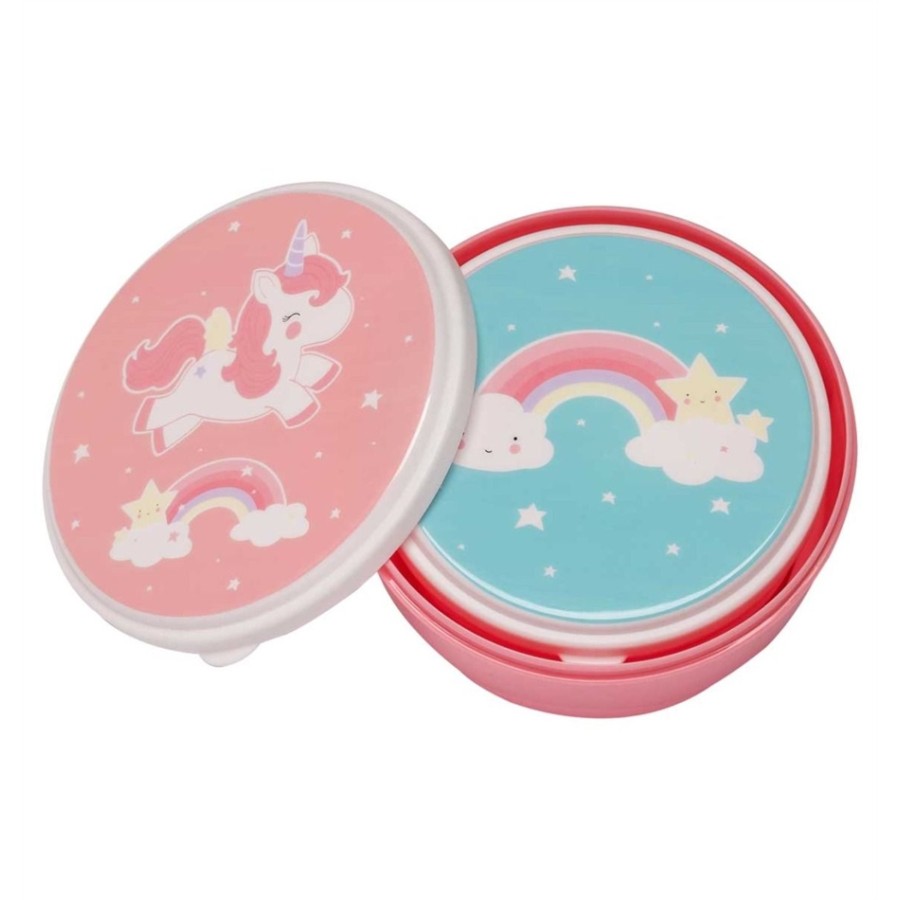 Little Lovely Company Σετ 4 Φαγητοδοχεία - Snack box Unicorn -SBUNPI08