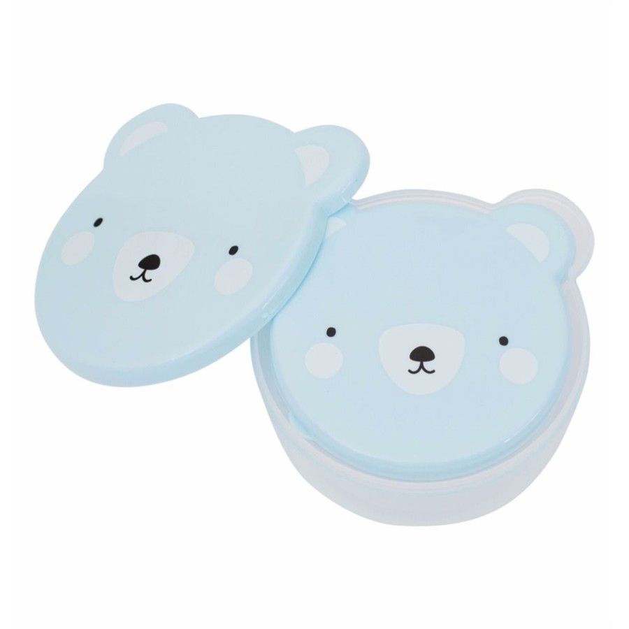 Little Lovely Company Σετ 4 Φαγητοδοχεία - Snack box Bear blue - SBBEBU02
