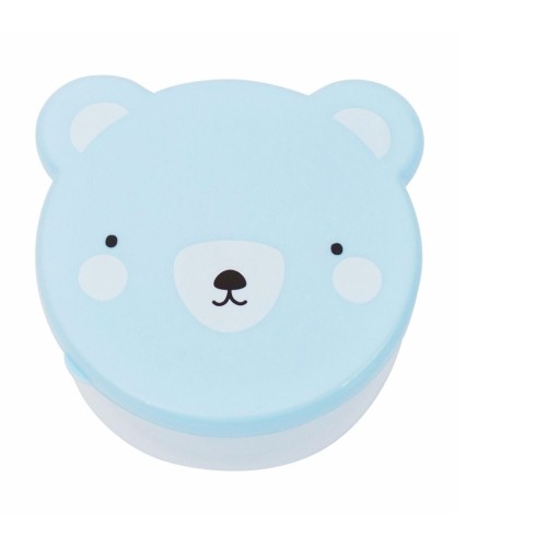 Little Lovely Company Σετ 4 Φαγητοδοχεία - Snack box Bear blue - SBBEBU02