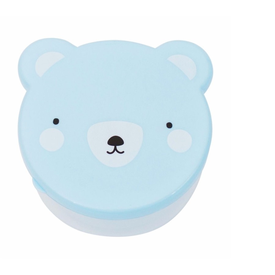 Little Lovely Company Σετ 4 Φαγητοδοχεία - Snack box Bear blue - SBBEBU02