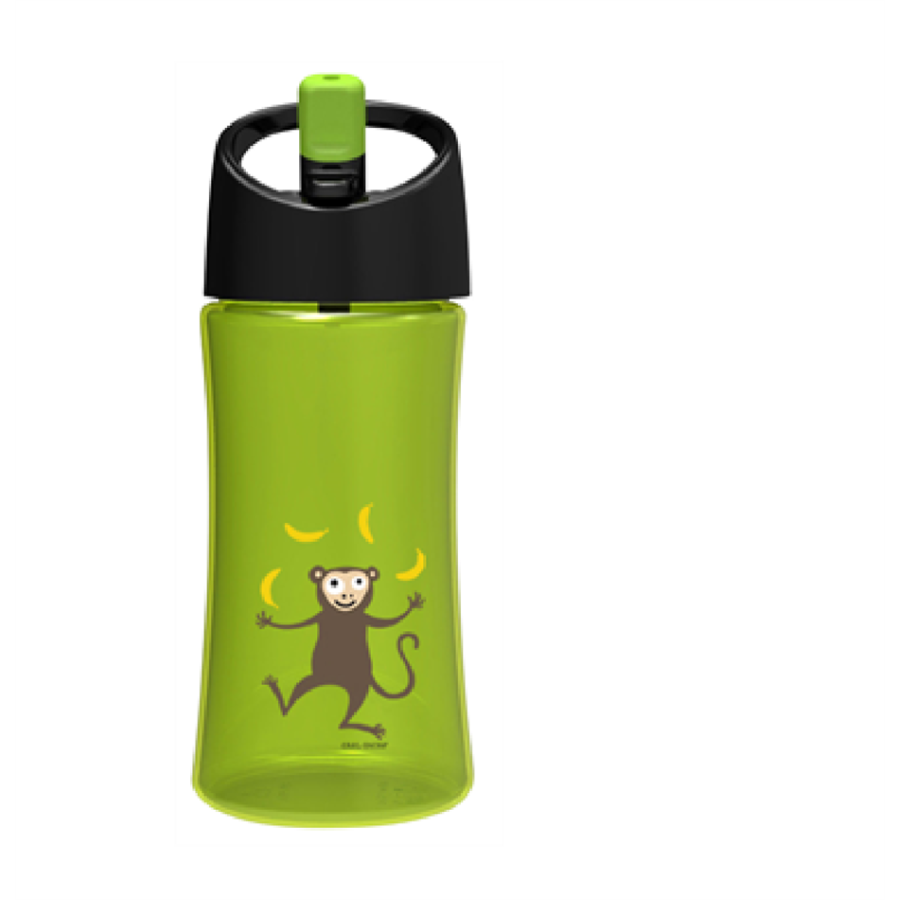 Carl Oscar Water Bottle – Kids Lime Monkey-102101(350ml)