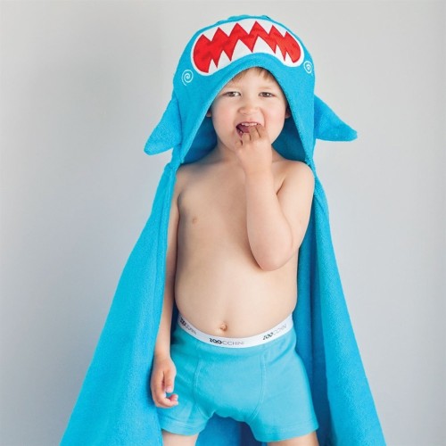 Zoocchini παιδική μπουρνουζοπετσέτα KIDS TOWEL SHERMAN THE SHARK-ZOO2009