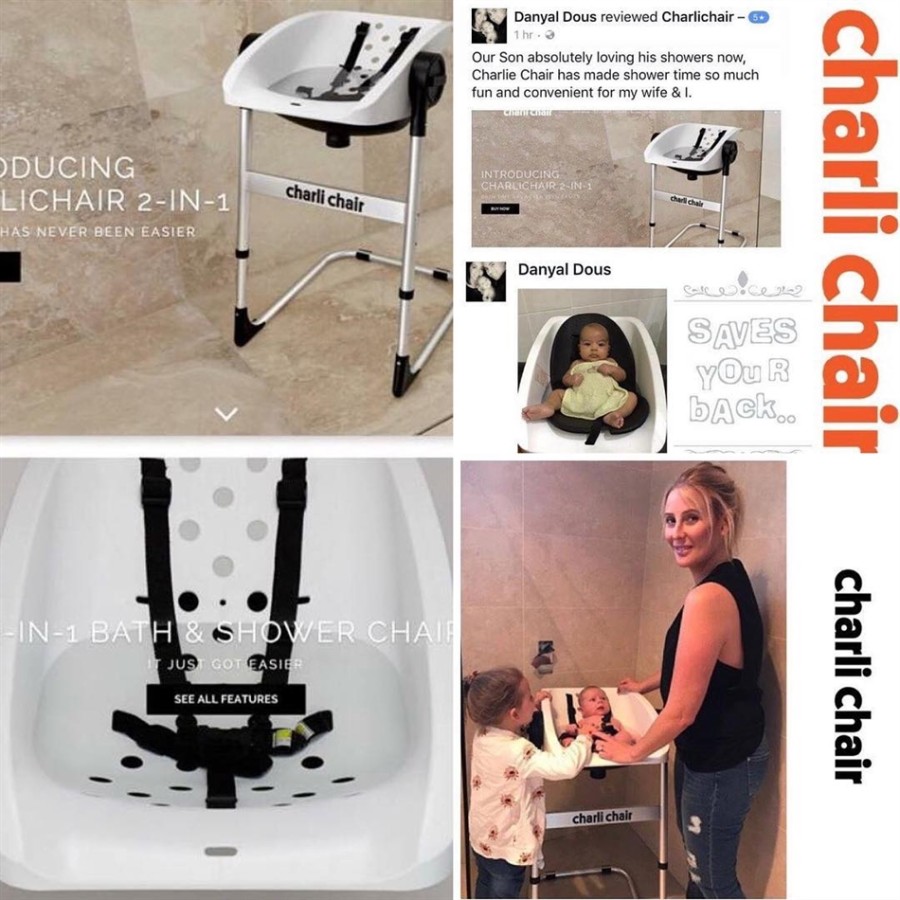 Charli chair 2 σε 1 Μπανάκι Μωρού με Βάση, ( κατάλληλη και για να μπαίνει μέσα σε ντουζιέρα)