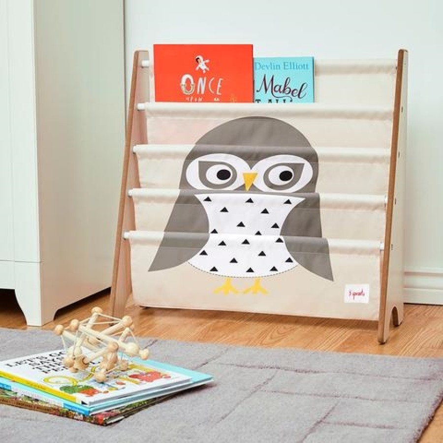 3 sprouts Book Rack - παιδικός οργανωτής βιβλίων  OWL 0317-IRKOWL