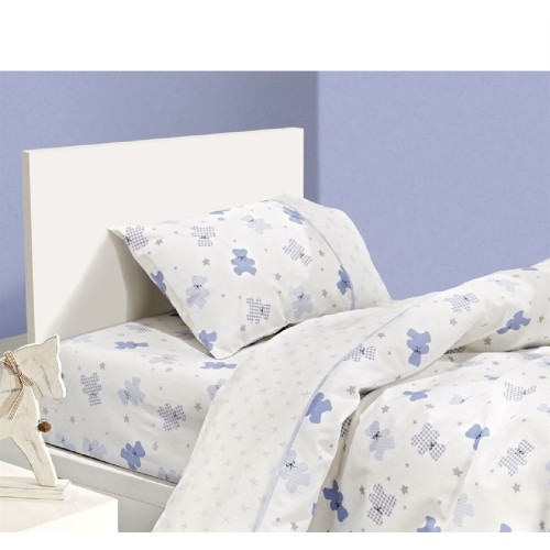 Σετ σεντόνια FRIENDS LIGHT BLUE 3τεμ 100% βαμβάκι 165X250 Guy Laroche