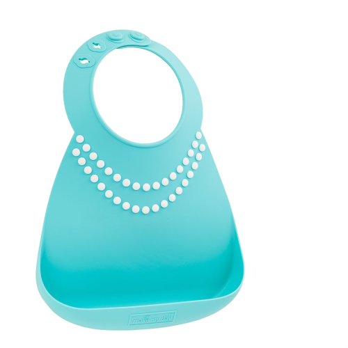 MakeMyDay Σαλιάρα ΣιλικόνηςTIFFANY BLUE W/PEARLS 70100