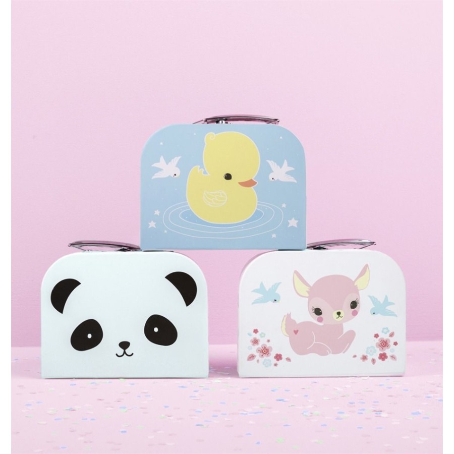 Little Lovely Company Little suitcase & τσαντάκι φαγητού Duck - SCDUBL11