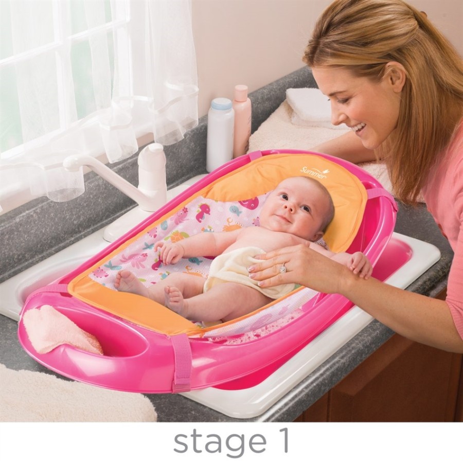 SUMMER INFANT –Μπανιέρα με Αυχενική και Σπονδυλική στήριξη - SPLISH N’ SPLASH  ΜΠΑΝΑΚΙ ΡΟΖ (SIM19476)