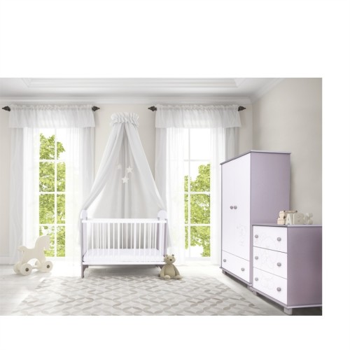 DREWEX  ΠΑΙΔΙΚΟ ΔΩΜΑΤΙΟ BEAR & BUTTERFLY SILVER-WHITE DR202S( κρεβάτι+σιφονιέρα)