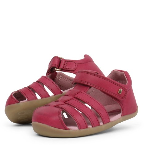 Bobux Δερμάτινο Ανατομικό βρεφικό παπούτσι Step up Jump Sandal Dark Pink 723420