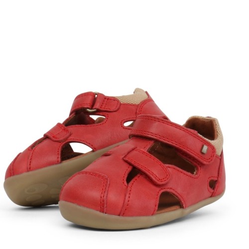 Bobux Δερμάτινο Ανατομικό βρεφικό παπούτσι Step up Chase Sandal Red 725706