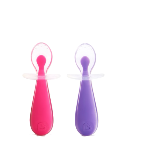 Munchkin 2PK GENTLE SILICONE SPOONS-σετ 2 κουταλάκια σιλικόνης - 11220 pink