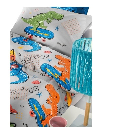 Saint Clair Σετ σεντόνια  3τεμ 100% βαμβάκι  160x250 JURASSIC