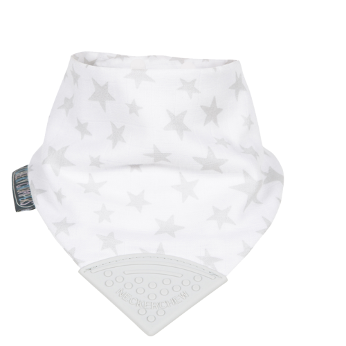 Cheeky Chompers Σαλιάρα και Μασητικό MUSLIN NECKERCHEW SILVER STARS 88601