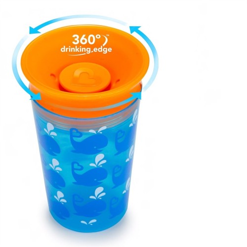 Munchkin Παιδικό Κύπελλο Miracle 360 Deco Trainer Cup (BLUE WHALE)12m+, 266ml