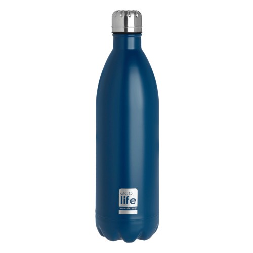 Ecolife μεταλλικό-Οικολογικό Inox  Θερμός Double Wall 1lt (blue)