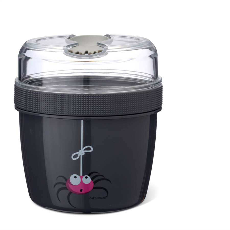 Carl Oscar Δοχείο Φαγητού με Παγοκύστη N’ice Cup™ Snack Box LARGE- GREY SPIDER (0,6 L &amp;amp; 0,3 L)
