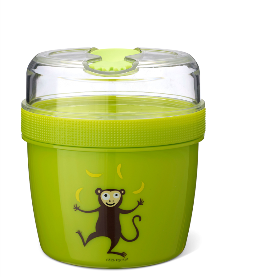 Carl Oscar Δοχείο Φαγητού με Παγοκύστη N’ice Cup™ Snack Box LARGE- LIME MONKEY (0,6 L & 0,3 L)