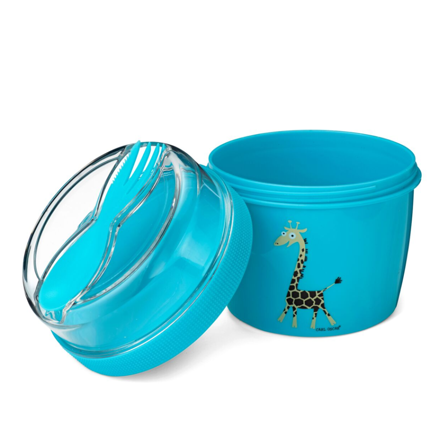 Carl Oscar Δοχείο Φαγητού με Παγοκύστη N’ice Cup™ Snack Box LARGE- TURQUOISE JIRAFFE (0,6 L & 0,3 L)