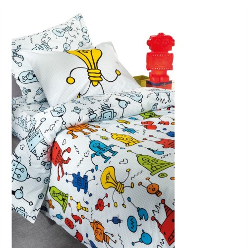 Παπλωματοθήκη Μονή microsuede 100% cotton Saint Clair ROBOT 160x220 + ΔΩΡΟ ΜΑΞΙΛΑΡΟΘΗΚΗ