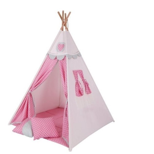 Mysunshine Παραμυθένια παιδική σκηνή  Polka Pink μαζί με στρώμα και 2 μαξιλάρια -MST-PLK1